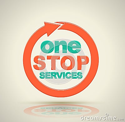 1 stop services icon. Vector Illustration