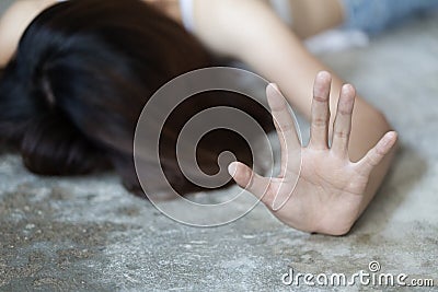 Stop Sexual abuse Concept, stop violence against Women, international women`s day, The concept of sexual harassment against women Stock Photo