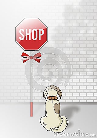 Stop shop Vector Illustration