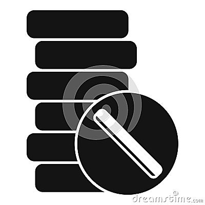 Stop sign blocking stack of database servers icon Vector Illustration