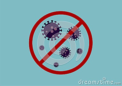 Stop Sign of Covid 19 or Corona Virus outtbreak Vector Illustration