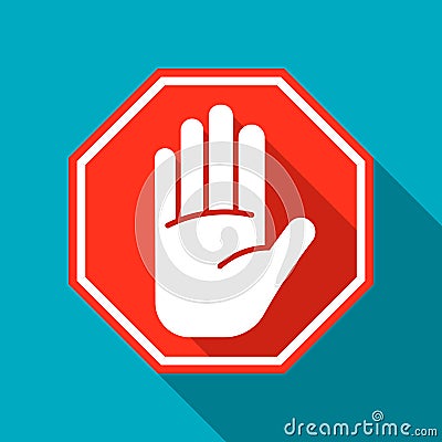 Stop sign. Stop icon isolated on white background. Vector illustration Vector Illustration