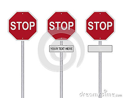 STOP Sign - Isolated - Blank Stock Photo