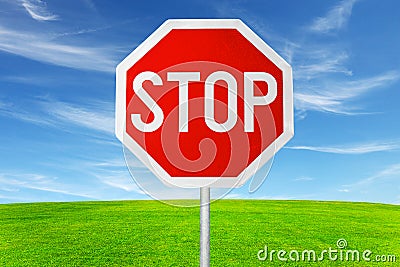 stop sign in outdoor Stock Photo