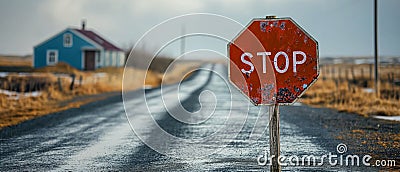 Stop sign with the text 