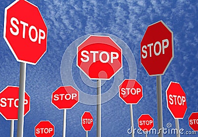 Stop Signs Stock Photo