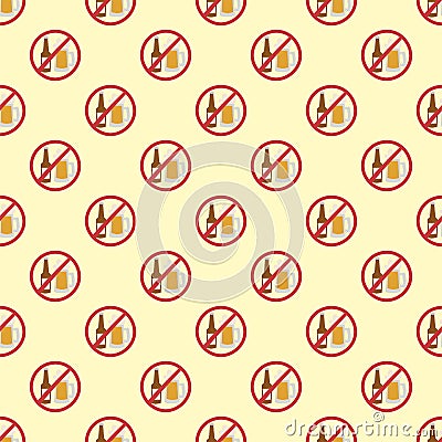 Stop signs seamless pattern prohibitive stop danger warning background vector illustration Vector Illustration