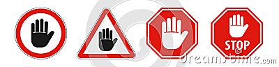 Stop signs vector icon set Vector Illustration