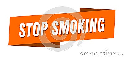 stop smoking banner template. stop smoking ribbon label. Vector Illustration