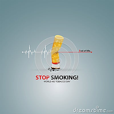 Stop Smoking. May 31st World No Tobacco Day. No Smoking Day Awareness. Poison of cigarette. Vector Illustration