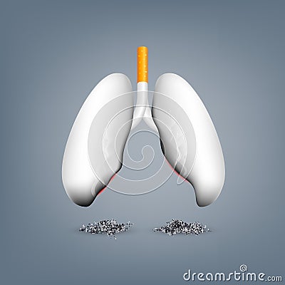 Stop smoking, World no tobacco day. Smoking is harmful to human organs. Vector Illustration