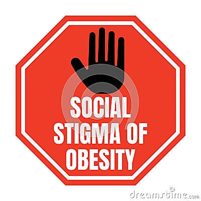 Stop social stigma of obesity symbol icon Cartoon Illustration