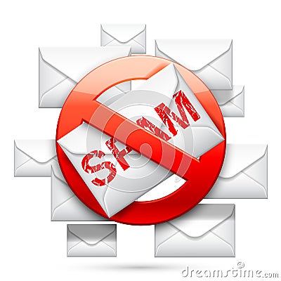 Stop Spam Sign Vector Illustration