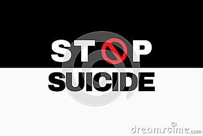 Stop suicide Illustration showing a circular stop sign. A prevention campaign to help suicidal people Stock Photo