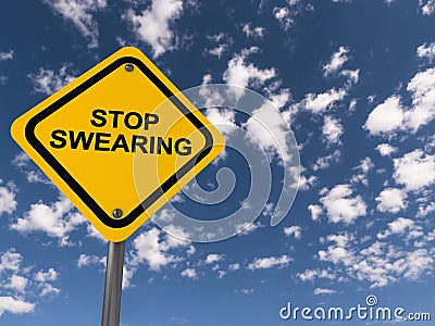 Stop swearing traffic sign Stock Photo