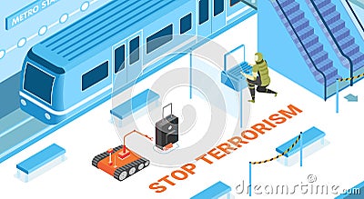 Stop Terrorism Background Vector Illustration