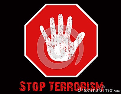 Stop Terrorism Illustration Cartoon Illustration