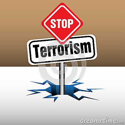 Stop terrorism plate Vector Illustration