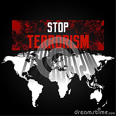 Stop terrorism Vector Illustration