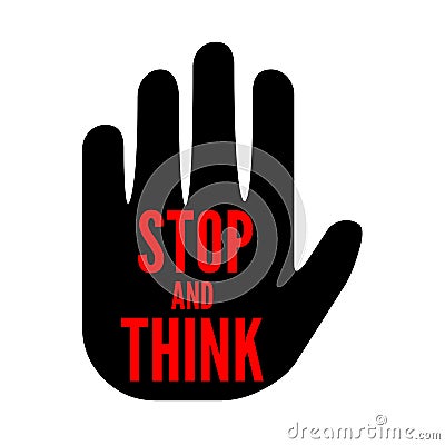 Stop and think symbol Cartoon Illustration