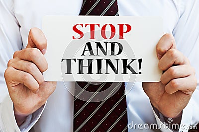 Stop And Think Stock Photo