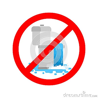 Stop toilet is clogged. It is forbidden to use toilet. Prohibition sign. Vector illustration Vector Illustration