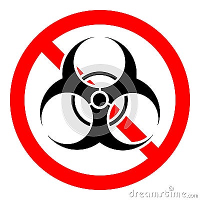 Stop toxic sign. Biohazard icon. Vector illustration Cartoon Illustration