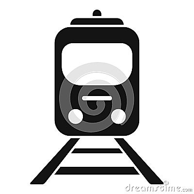 Stop train icon simple vector. Railway platform Stock Photo