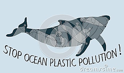 Stop trashing our ocean Vector Illustration