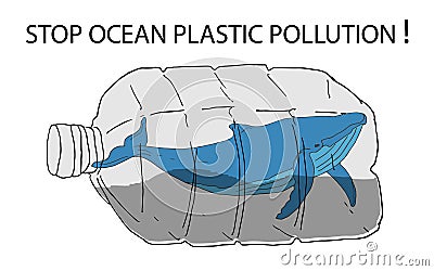 Stop trashing our ocean Vector Illustration