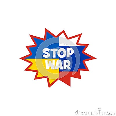 Stop Ukraine Russia war icon isolated on white background Vector Illustration