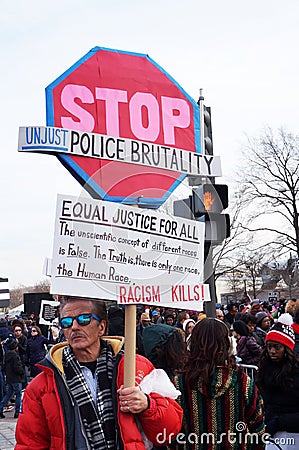 Stop Unjust Police Brutality Editorial Stock Photo