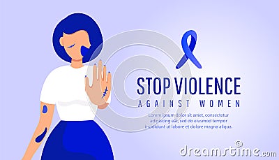 Stop Violence Against Women sign. Woman hand sign for stop abusing violence, human trafficking. Stop women abuse, woman victim Stock Photo