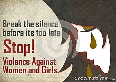 Stop violence against women Cartoon Illustration