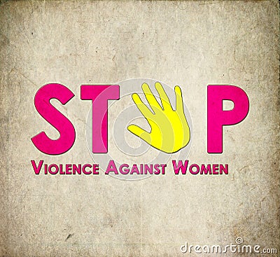 Stop violence against women Cartoon Illustration