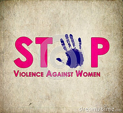 Stop violence against women retro Stock Photo