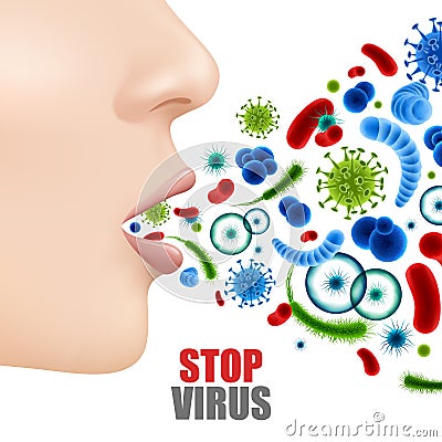 Stop Virus Poster Vector Illustration