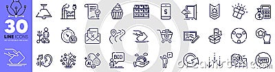 Stop voting, Smartphone payment and Ceiling lamp line icons pack. For web app. Vector Vector Illustration