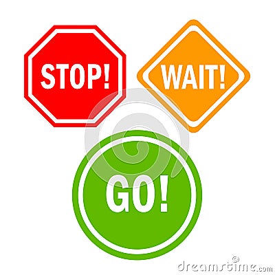 Stop wait go sign Vector Illustration