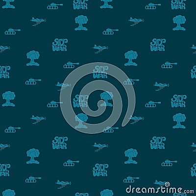 STOP WAR - vector seamless pattern of inscription doodle handwritten on theme of world peace. Anti-war background Vector Illustration