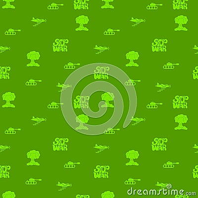 STOP WAR - vector seamless pattern of inscription doodle handwritten on theme of world peace. Anti-war background Stock Photo