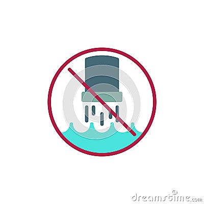 Stop water pollution flat icon Vector Illustration
