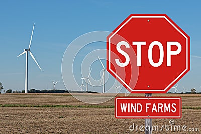 Stop Wind Farms Stock Photo
