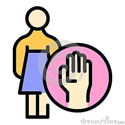 Stop woman discrimination icon vector flat Vector Illustration