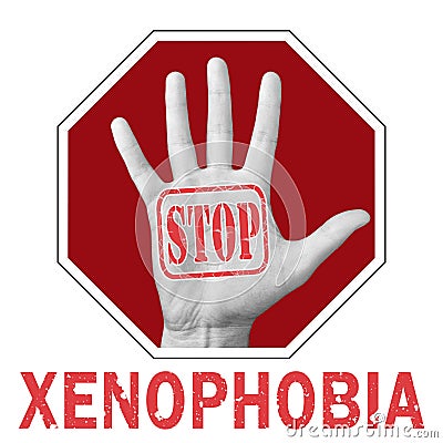 Stop xenophobia conceptual illustration Cartoon Illustration