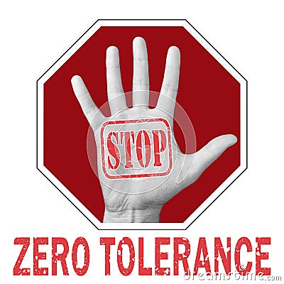 Stop zero tolerance conceptual illustration Cartoon Illustration