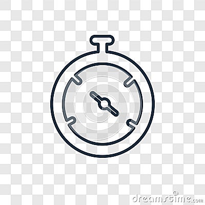 Stopclock concept vector linear icon isolated on transparent background, Stopclock concept transparency logo in outline style Vector Illustration