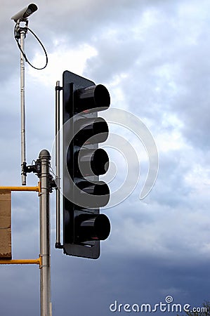 Stoplight Camera Stock Photo