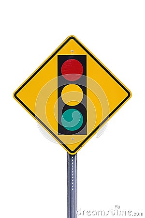 Stoplight Warning Sign Stock Photo