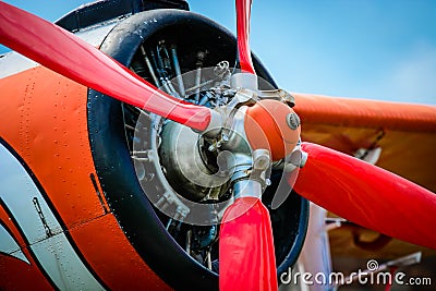 Stopped airplaine propeller Stock Photo